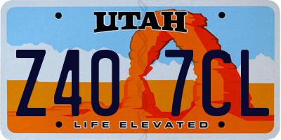 UT license plate Z407CL