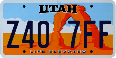 UT license plate Z407FF