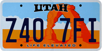 UT license plate Z407FI