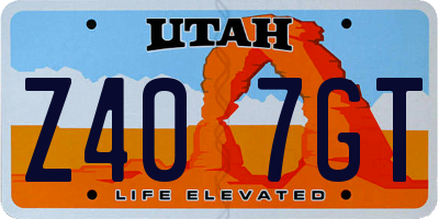 UT license plate Z407GT