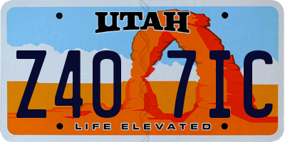 UT license plate Z407IC