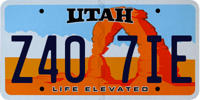 UT license plate Z407IE