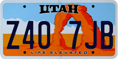 UT license plate Z407JB