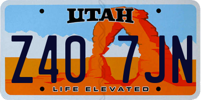 UT license plate Z407JN