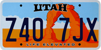 UT license plate Z407JX