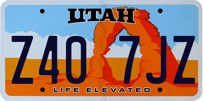 UT license plate Z407JZ