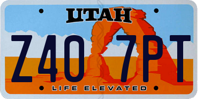 UT license plate Z407PT