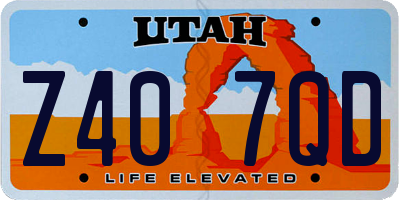 UT license plate Z407QD
