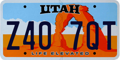 UT license plate Z407QT