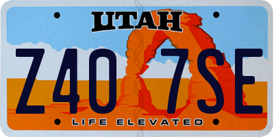 UT license plate Z407SE