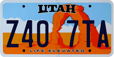 UT license plate Z407TA