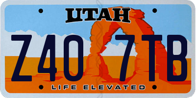 UT license plate Z407TB