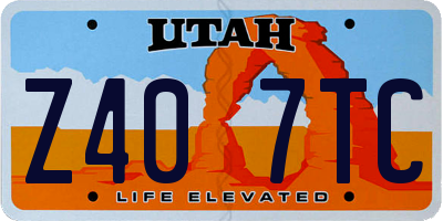 UT license plate Z407TC