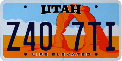 UT license plate Z407TI
