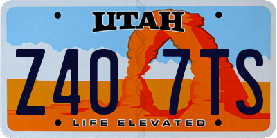 UT license plate Z407TS