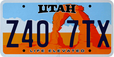 UT license plate Z407TX