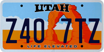UT license plate Z407TZ