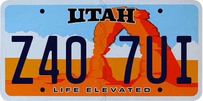 UT license plate Z407UI