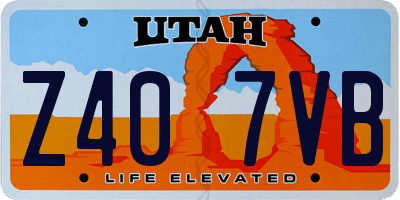 UT license plate Z407VB