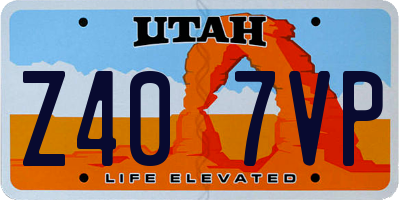 UT license plate Z407VP