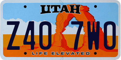 UT license plate Z407WO