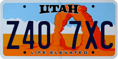 UT license plate Z407XC