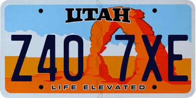 UT license plate Z407XE
