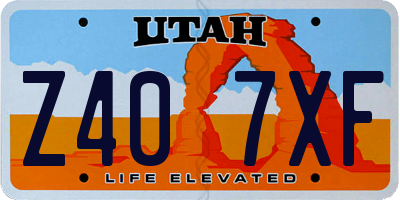 UT license plate Z407XF