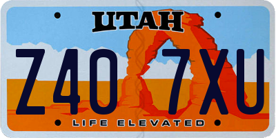 UT license plate Z407XU