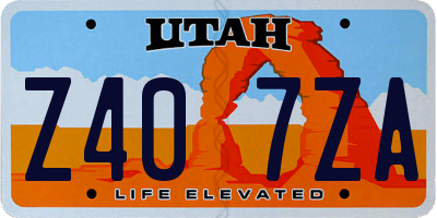 UT license plate Z407ZA