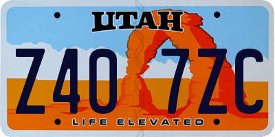 UT license plate Z407ZC