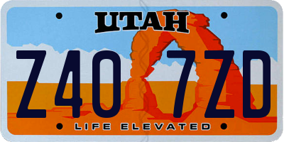 UT license plate Z407ZD