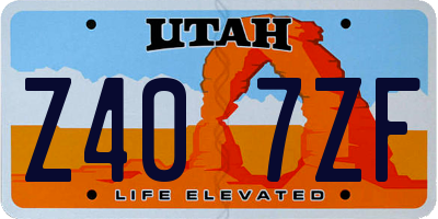 UT license plate Z407ZF