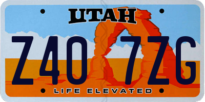UT license plate Z407ZG