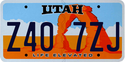 UT license plate Z407ZJ