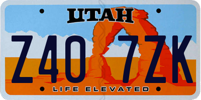 UT license plate Z407ZK