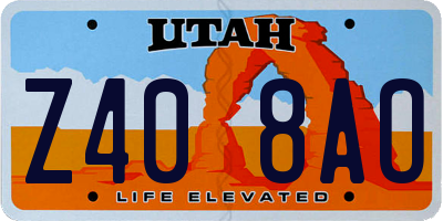UT license plate Z408AO