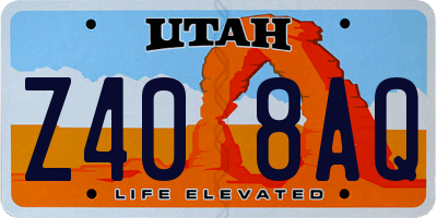 UT license plate Z408AQ