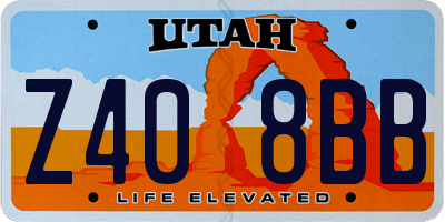 UT license plate Z408BB