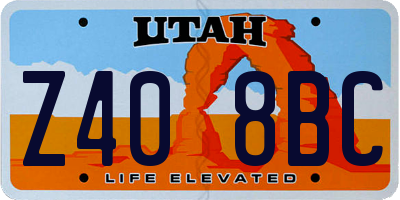 UT license plate Z408BC