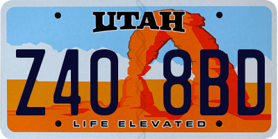 UT license plate Z408BD