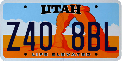 UT license plate Z408BL