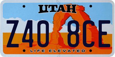 UT license plate Z408CE