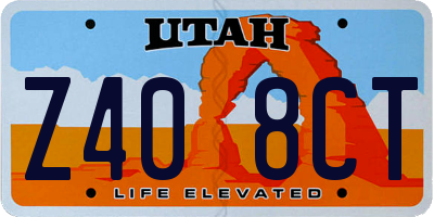UT license plate Z408CT
