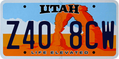 UT license plate Z408CW