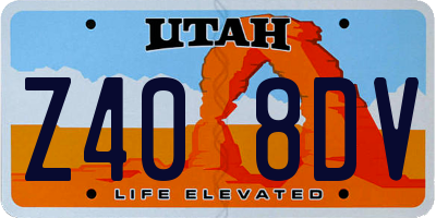 UT license plate Z408DV