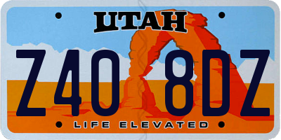 UT license plate Z408DZ
