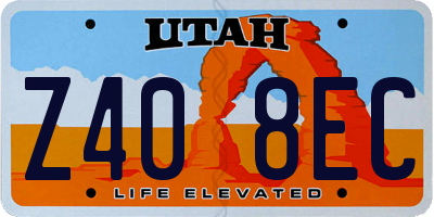 UT license plate Z408EC