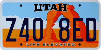 UT license plate Z408ED