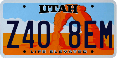 UT license plate Z408EM